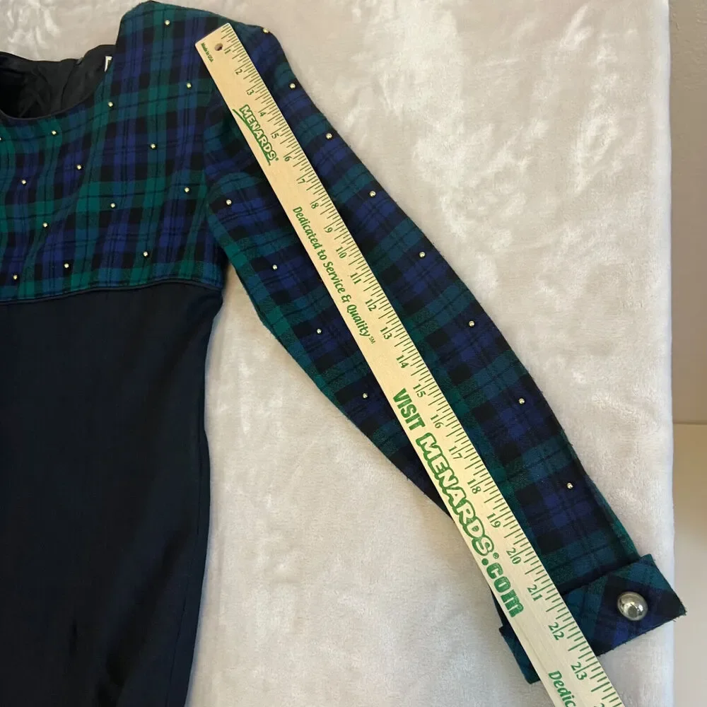 VTG Dark Academia Dress Womens‎ 7/8 Tartan Plaid Schoolgirl Grunge Prep Minimal